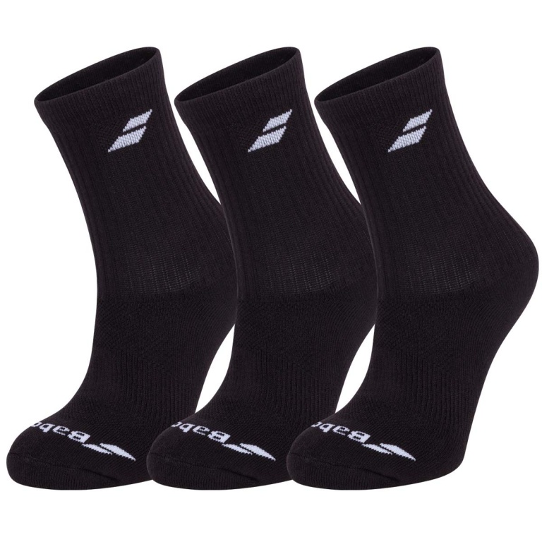 Babolat Sportsocken Crew Classic schwarz Kinder - 3 Paar